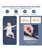 Gymax Foldable Newborn Baby Infant Toddler Playard Playpen Travel Crib Nursery Center