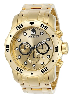 Invicta Men's 0074 Pro Diver Quartz Chronograph Gold Dial Watch