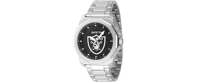 Invicta Men's Nfl Las Vegas Raiders Quartz 3 Hand Black Dial Watch