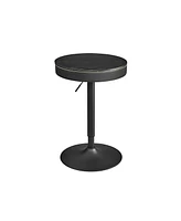 Slickblue Adjustable Bar Table Round High Pub with Built-In Storage for Versatile Use