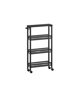 Slickblue 4-Tier Rolling Utility Cart with Handle Multifunctional Storage for Home or Office