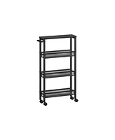 Slickblue 4-Tier Rolling Utility Cart with Handle Multifunctional Storage for Home or Office