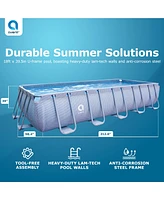 Jleisure Avenli 18 Foot x 39.5 Inch U Frame Rectangle Above Ground Swimming Pool