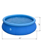 Jleisure 17808 12 Ft x 30" Prompt Set Inflatable Outdoor Backyard Swimming Pool