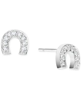 Cubic Zirconia Horseshoe Stud Earrings (1/3 ct. t.w.) in Sterling Silver