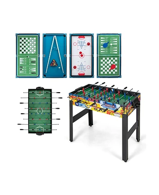 Gouun 12-in-1 Combo Game Table Set with Foosball Air Hockey Pool Chess and Ping Pong