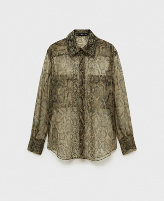 Mango Women's Organza Snake Shirt