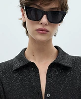 Mango Women's Lurex Knitted Shirt