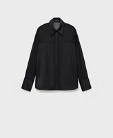 Mango Women's Concealed Buttons Detail Chiffon Shirt