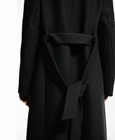 Mango Women's Detachable Collar Manteco Wool Coat