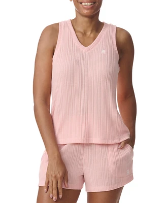 Tommy Hilfiger Women's 2-Pc. Th V-Neck Top & Boxer Shorts Pajama Set