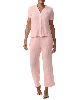 Tommy Hilfiger Women's 2-Pc. Th Cardigan Top & Cropped Pants Pajama Set