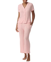 Tommy Hilfiger Women's 2-Pc. Th Cardigan Top & Cropped Pants Pajama Set