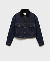 Mango Women's Contrast Collar Denim Jacket