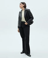 Mango Women's Leather Biker Jacket
