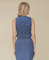 Avec Les Filles Women's Tailored Fitted Button-Front Vest
