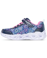 Skechers Little Girls Heart Lights - Boogie Love Stay-Put Light-Up Casual Sneakers from Finish Line