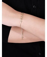 Devata Cable Link Box Chain Slider Bolo Bracelet in 14K Gold, Fits 6.0 in to 8.0 in wrist, approx. 5.4 grams