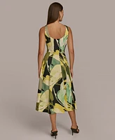 Donna Karan New York Women's Abstract-Print Midi Dress