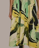 Donna Karan New York Women's Abstract-Print Midi Dress