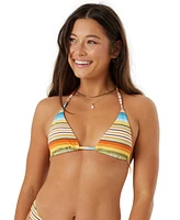 Roxy Juniors' Striped Tie-Back Triangle Bikini Top