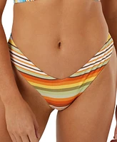 Roxy Juniors' V-Front Sunset Stripe Bikini Bottoms