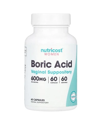 Nutricost Women Boric Acid Vaginal Suppository 600 mg
