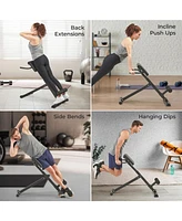 Lifepro Adjustable Hyperextension Bench for Glutes, Hamstrings, and Lower Back - Foldable Home Gym Equipment