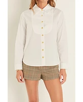 English Factory Women's Bib Collar Detailed Shirt