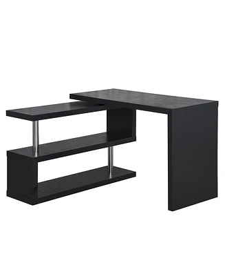 Homcom 360° Rotating L-Shaped Writing Table Corner Desk for Home Office,