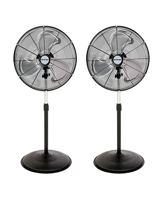 Hurricane Pro Series 20” High Velocity Oscillating Pedestal Stand Fan, 2 Pack