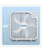 Hurricane 20" Classic Series Floor Box Fan with 3 Speed Settings, 2 Pack, White