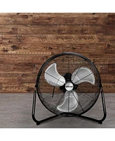 Hurricane Pro Series 16" High Velocity Heavy Duty Metal Orbital Floor Fan, Black