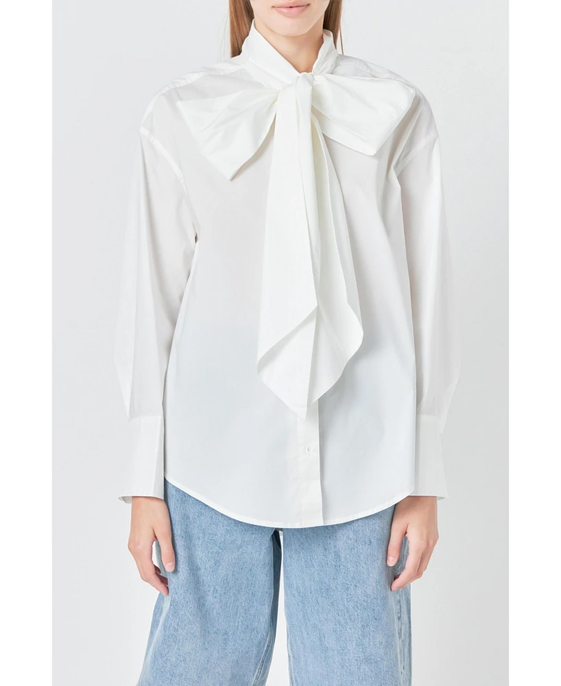 Grey Lab Women's Bow Detailed Shirt