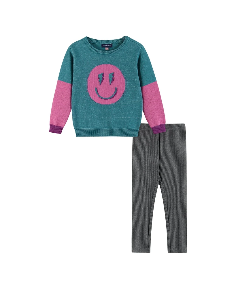 Andy & Evan Little Girls Toddler/Child Lurex Sweater Legging Set