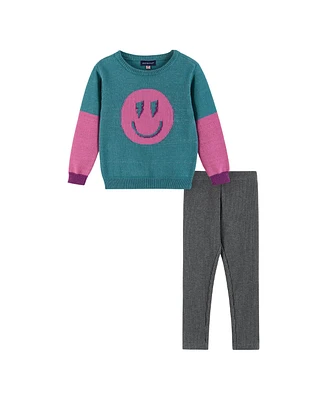 Andy & Evan Little Girls Toddler/Child Lurex Sweater Legging Set