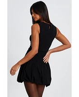 Quiz Women's Bengaline Round Neck Puff Skirt Skater Dress