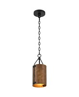 Possini Euro Design Julian 6" Farmhouse Rustic Industrial Pendant Ceiling Light Fixture Dining Room Over Table Kitchen Island Foyer Drum Hanging Black