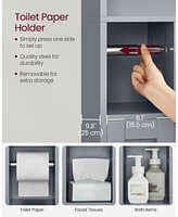 Slickblue Over The Toilet Storage Shelf, Bathroom Cabinet with Sliding Door for Space-Saving