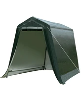 Gouun Outdoor Carport Shed with Sidewalls and Waterproof Ripstop Cover