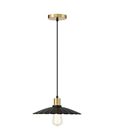 Possini Euro Design Piaza 12 1/4" Mid Century Modern Pendant Ceiling Light Fixture Dining Room Over Table Kitchen Island Foyer Hanging Flower Black Go