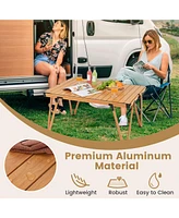 Gouun Folding Camping Table Picnic with Storage Bag and Waterproof Desktop