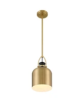 Possini Euro Design Lenoir 7 1/2" Modern Industrial Pendant Ceiling Light Fixture Dining Room Over Table Kitchen Island Foyer Hanging Round Black Brus