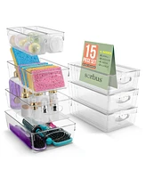 Sorbus Pack Clear Plastic Storage Bins with Handle