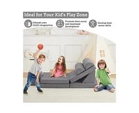gaomon 10PCS Modular Kids Play Couch, Kids Couch for Playroom Kids Modular Couch, Convertible Foam Couch Kids Play Set for Creative Play, Modular Couc