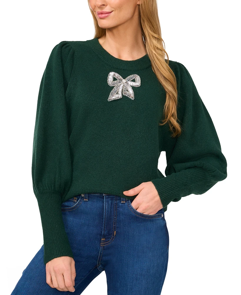 Cece Women's Bow-Trim Sweater