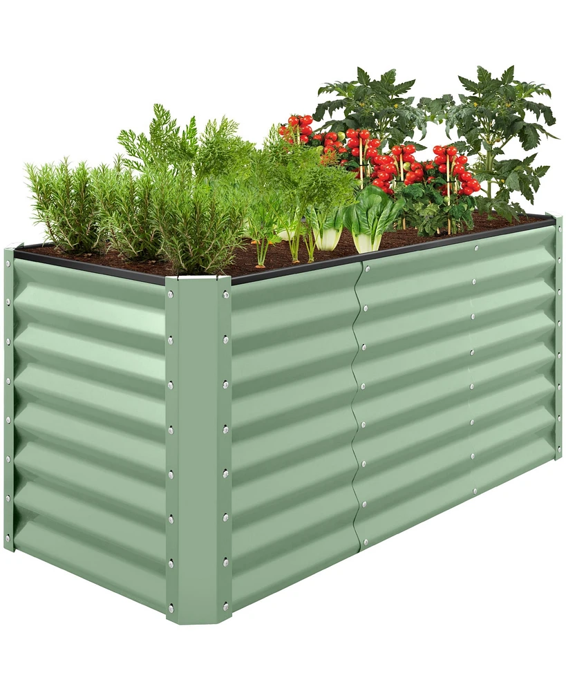 Best Choice Products 4x2x2ft Outdoor Metal Raised Garden Bed, Planter Box for Vegetables, Flowers, Herbs