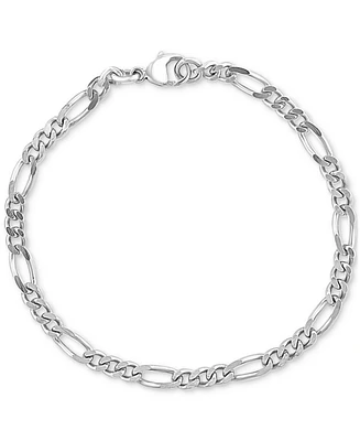 Effy Men's Polished Figaro Link Chain Bracelet in Sterling Silver