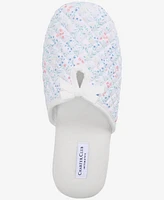 Charter Club Women's Leafy Floral Quilted Slippers, Exclusively at Macy's