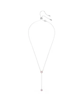 Swarovski Round Cut Rhodium Plated Attract Y Necklace